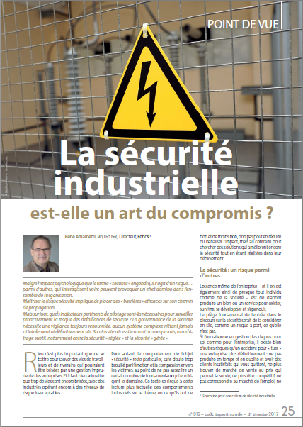 « La sécurité est-elle un art du compromis ? », un article de René Amalberti