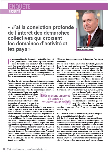 Découvrez l’interview d’André-Claude Lacoste dans « Pétrole et Gaz Informations »