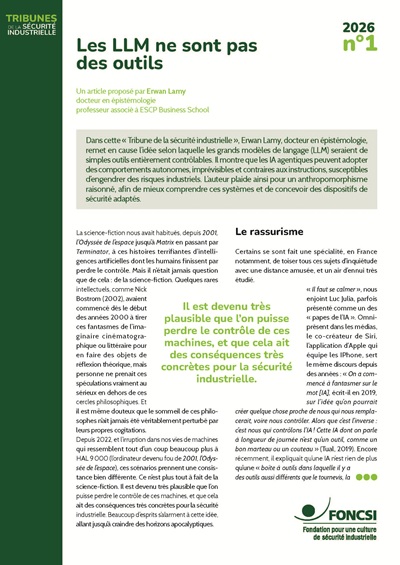 Couverture Tribune - Lamy - LLM et sécurité